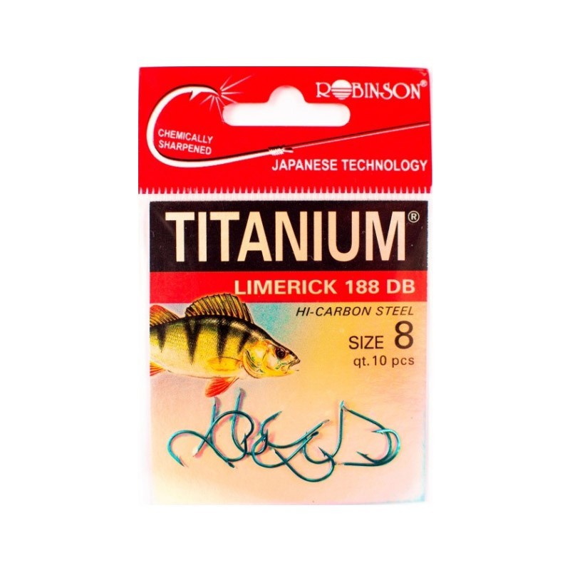 HACZYKI "2" LIMERICK 188DB DO POŁOWU OKONIA TITANIUM ROBINSON