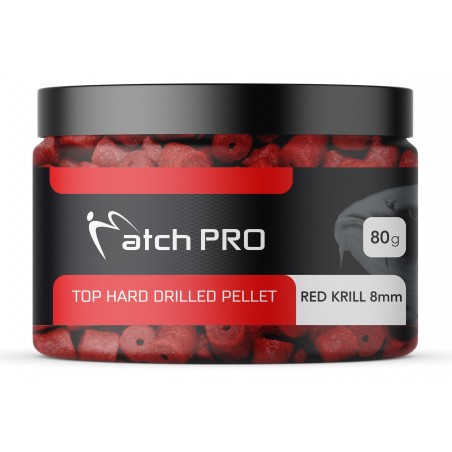 PELLET 8MM RED KRILL DRILLED MATCH PRO
