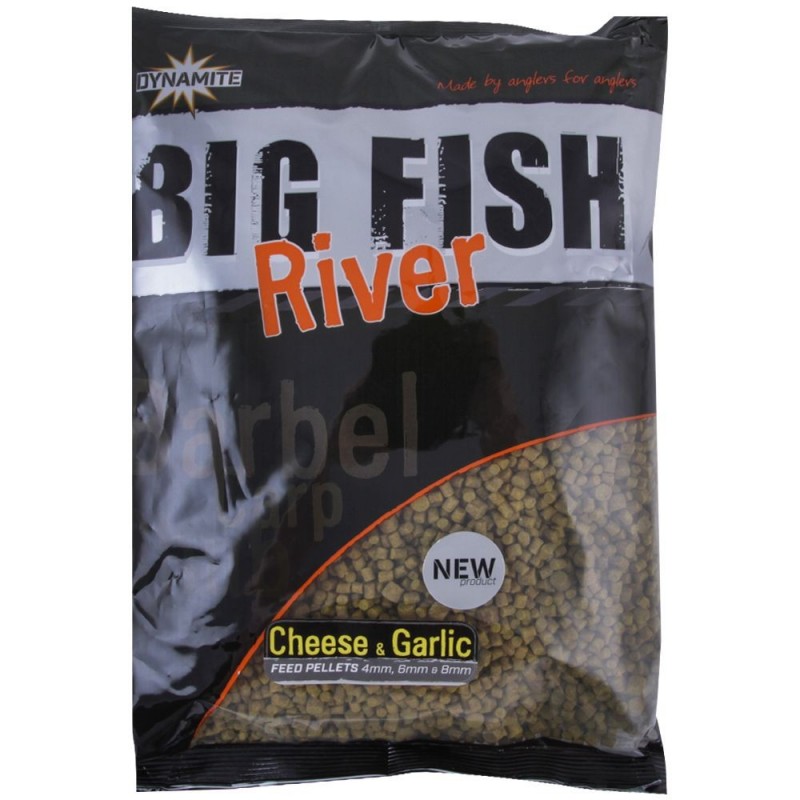BIG FISH RIVER PELLET CHEESE-GARLIC 4/6/8MM DYNAMITE BAITS