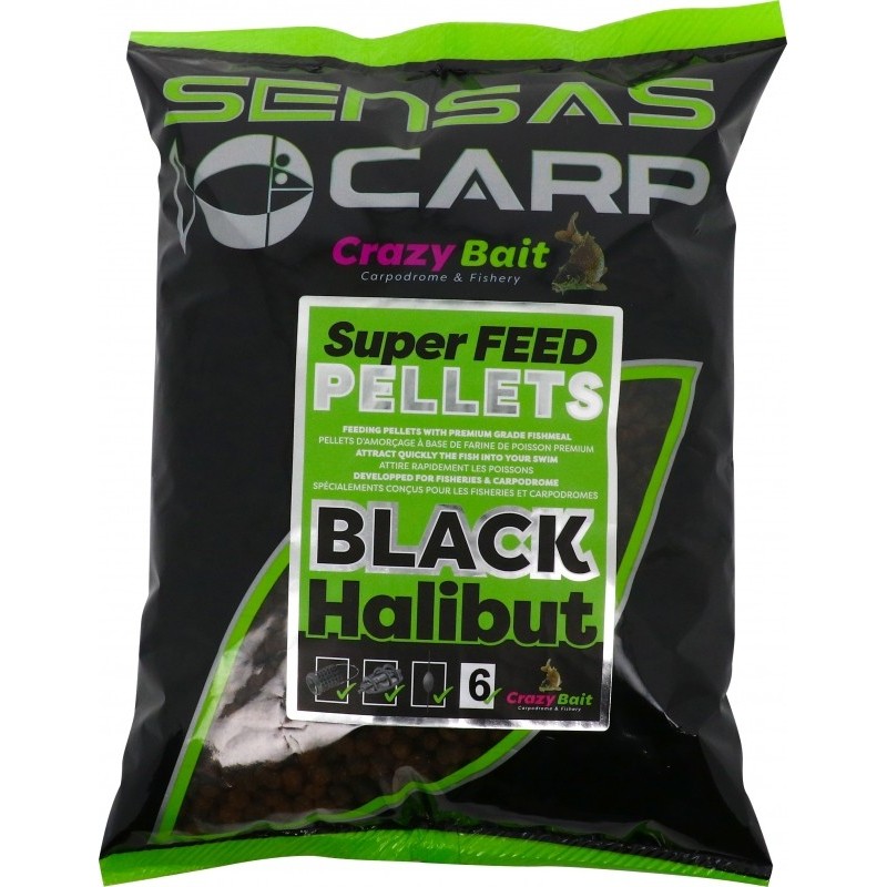 PELLETS 2MM BLACK HALIBUT SUPER FEED SENSAS