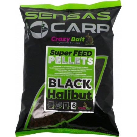 PELLETS 2MM BLACK HALIBUT SUPER FEED SENSAS