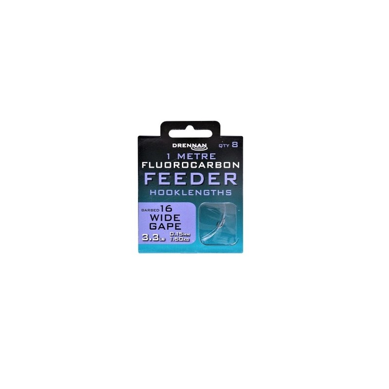 Przypony Fluorocarbon feeder Wide gape 16/0,15mm 1m Drennan