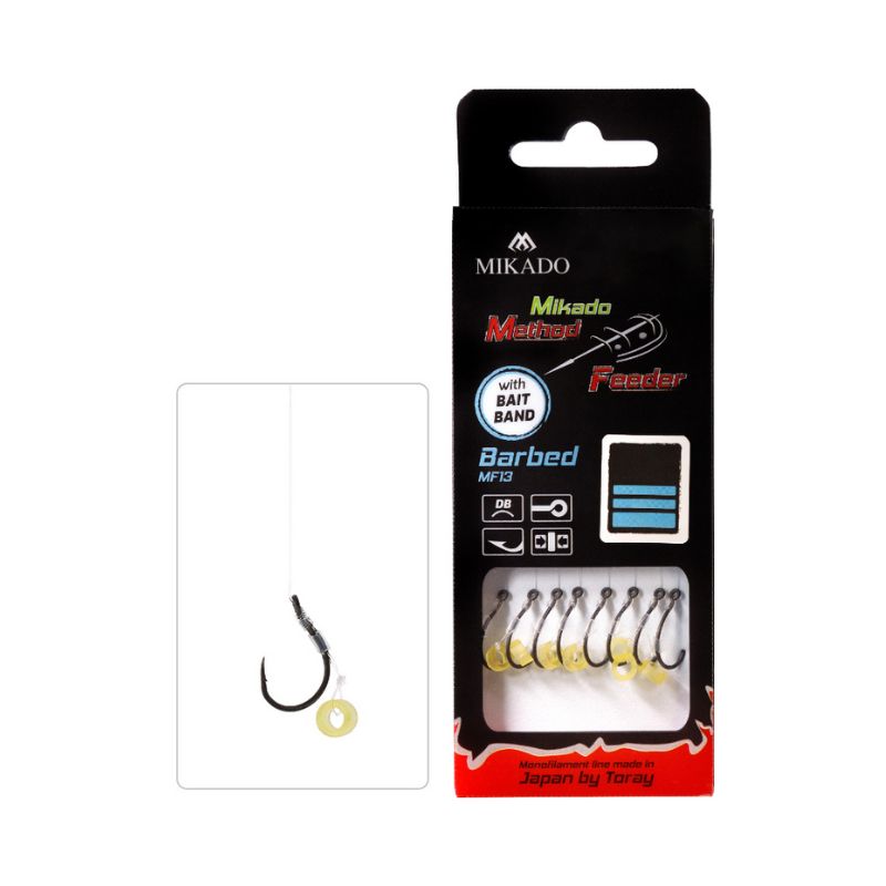 PRZYPON MF - Z GUMKĄ - hak MF13 z zadziorem nr 8 / żyłka: 0.23mm/10cm Mikado