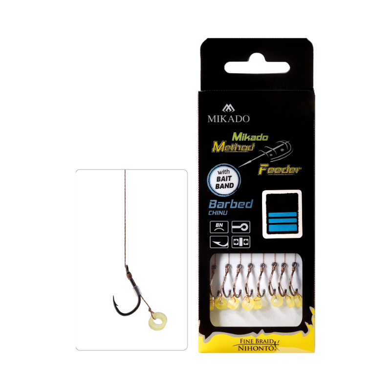 PRZYPON MF Z GUMKĄ - hak Chinu z zadziorem nr 6 / plecionka: 0.16mm/10cm