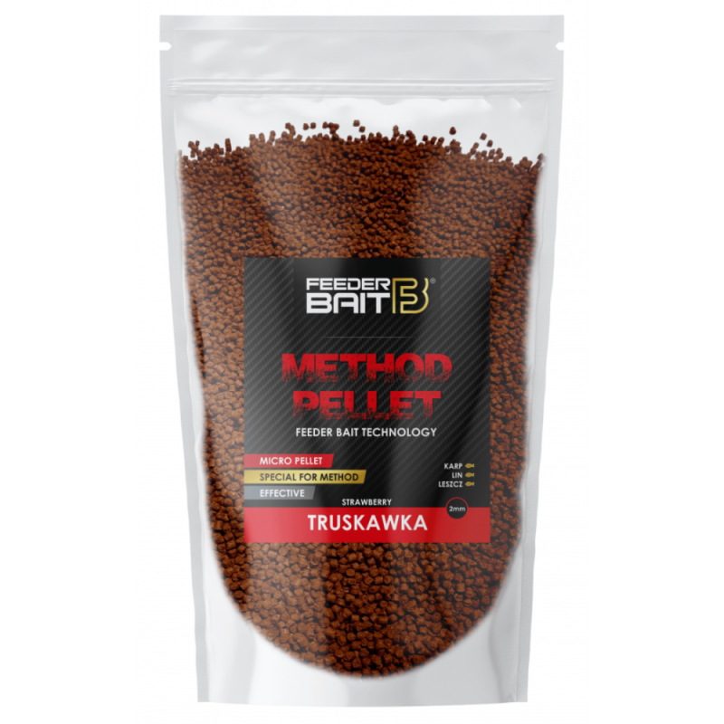 FEEDER BAIT 2mm 800g Method Pellet Truskawka