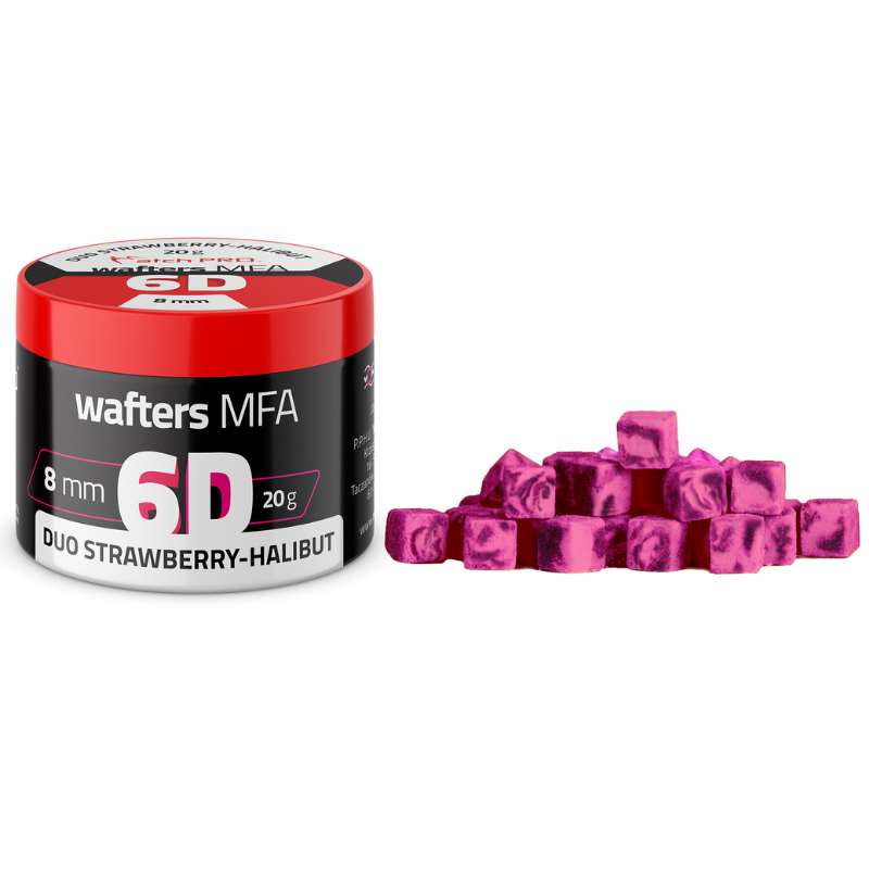 6D WAFTERS STRAWBERRY-HALIBUT 8x8mm 20g MatchPro