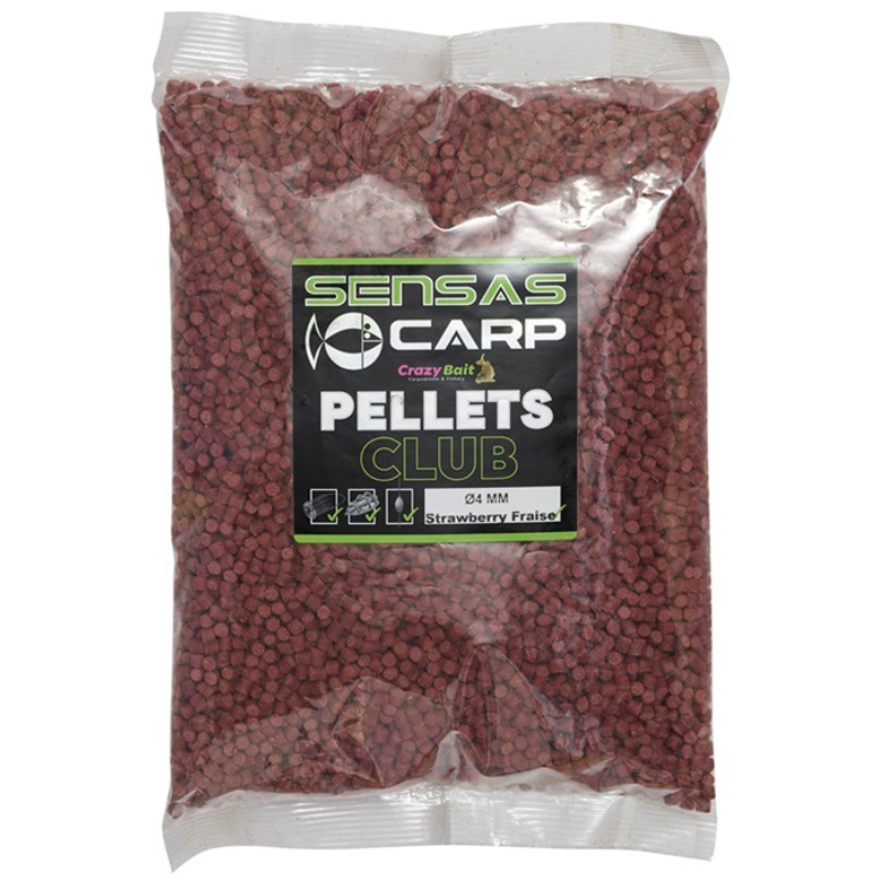 Sensas Pellet Club 4mm 1kg Strawberry