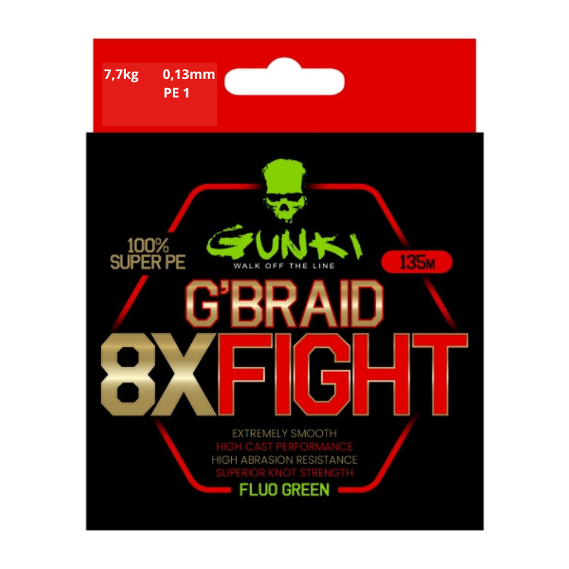 Gunki Plecionka Line G'Braid 8X Fight 135m 0,13mm