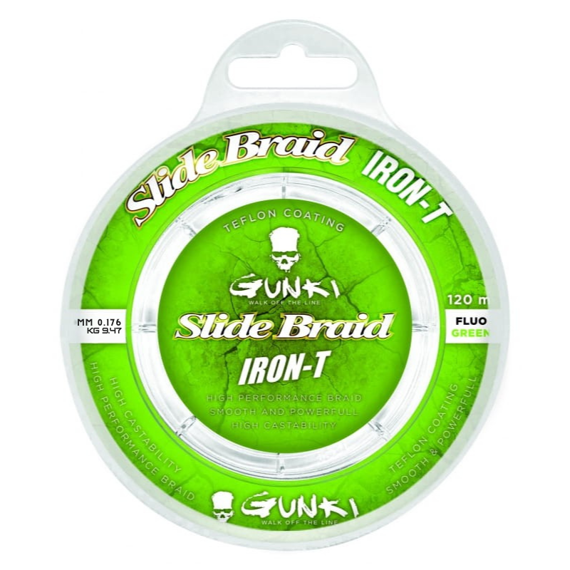 Gunki Plecionka Slide Braid Iron-T 0,176mm Fluo Green