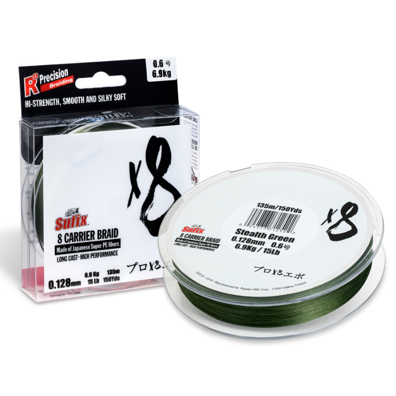Sufix Plecionka X8 Braid Stealth Green 0,128mm 120m