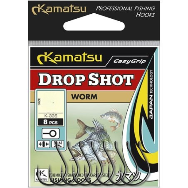 Kamatsu Haczyki Worm Drop Shot Nr2 Czarny Nikiel