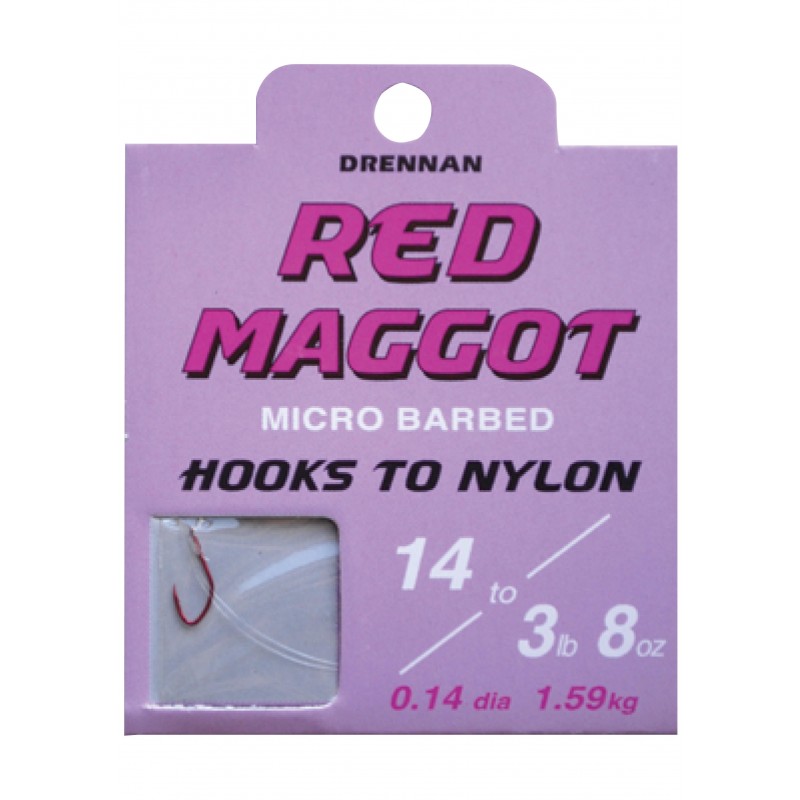 HACZYKI Z PRZYPONEM 18/0.13MM RED MAGGOT