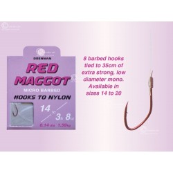 HACZYKI Z PRZYPONEM 18/0.13MM RED MAGGOT